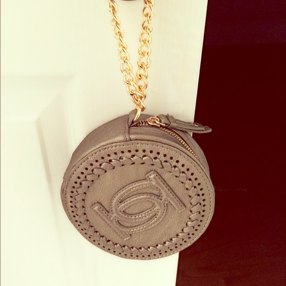 Bebe Round Clutch with Chain Wristlet