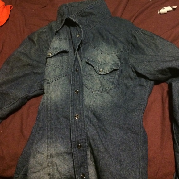 Denim button down