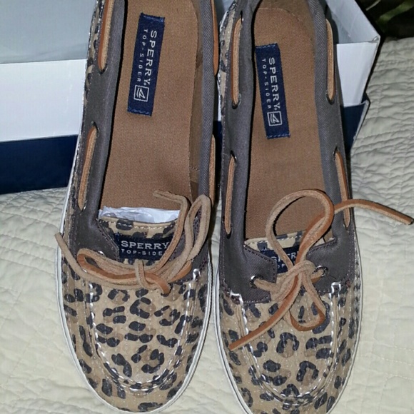 Sequined cheetah print sperrys