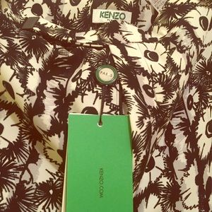 Kenzo Black & White SoftCrepe Daisy Print Pants.