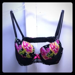 "very sexy lined demi" in floral and black lace
