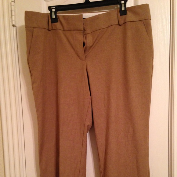 Loft Tan Marissa Straight leg dress pants