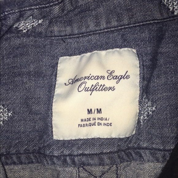 Almost-Denim Embroidered Button-Down - Picture 3 of 3