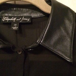 Elizabeth and James Black Silk Blouse