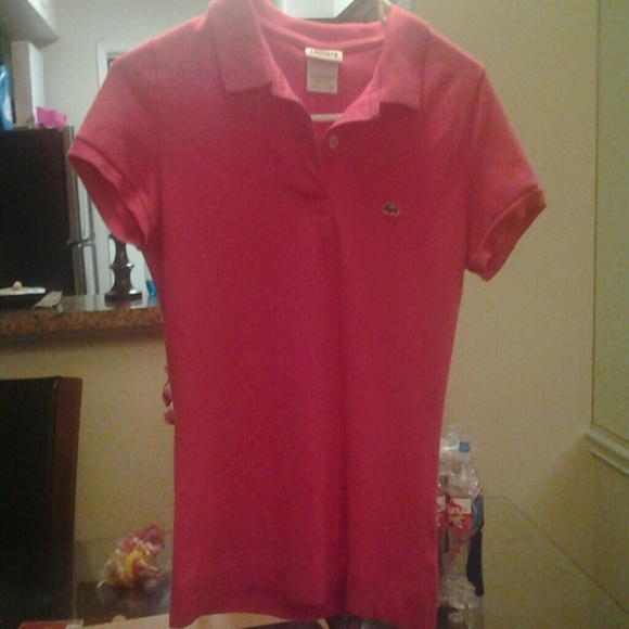 Hot pink lacoste polo