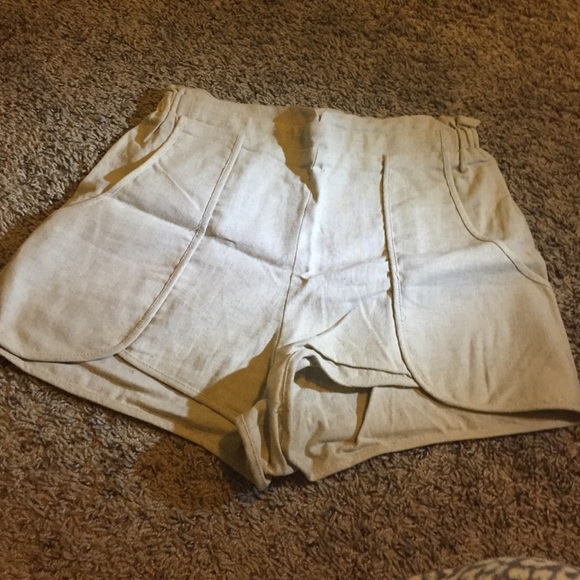 Tan high waisted shorts!