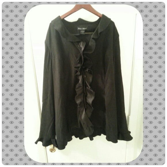 Black Connie Howard long sleeve top. Plus sized.