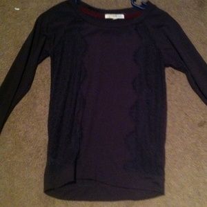 Grey sweater with dark grey lace