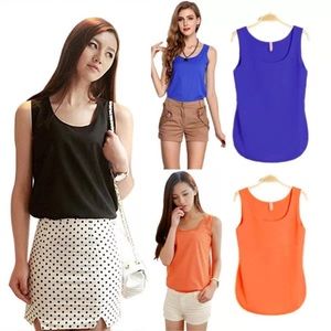 Sleeveless Chiffon Tank