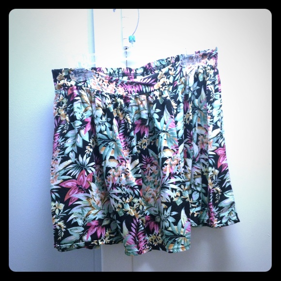 loose tropical print skirt