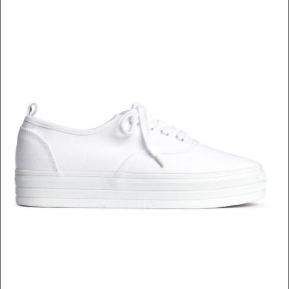 H&M white flatform sneakers