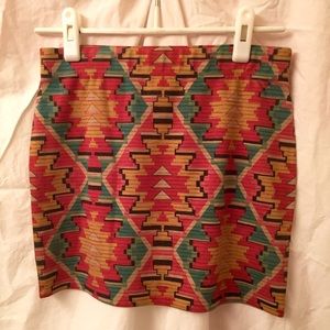 Bright tribal print skirt NWOT
