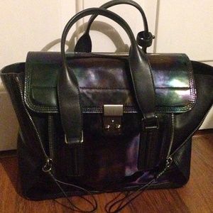 3.1 Phillip Lim Pashli Medium Oil-Slick Satchel