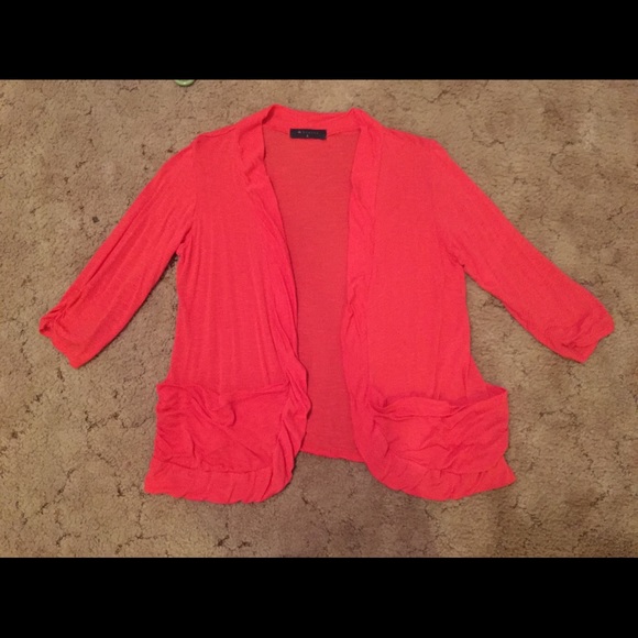 Open front coral cardigan by hiatus - super cute!