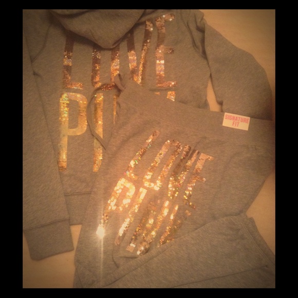 Victoria's Secret Pink Rare Ombre Hoodie & Pant M