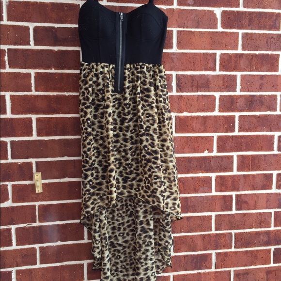 Cheetah high-low dress