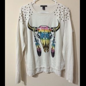 Forever 21 studded sweater bull tribal