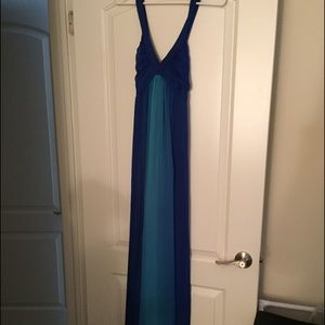 Blue ombré long maxi dress