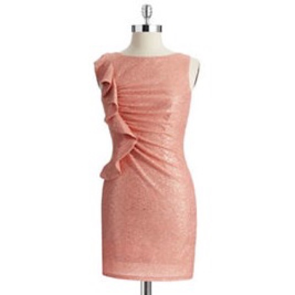 Adrianna Pappel metallic ruffle dress