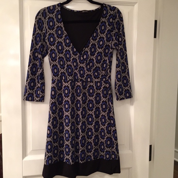 Blue/black designed dress- S/M