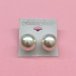 Brand New Large Faux Pearl Studs