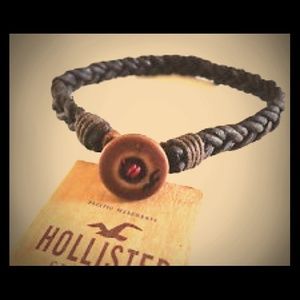 Genuine leather cord bracelet.