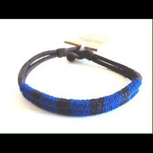 Blue and black patterned bracelet