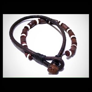 Beaded double cord bracelet