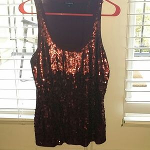 Maroon Sequin Express Tank Top