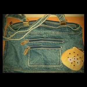 Denim Tote and Change Purse