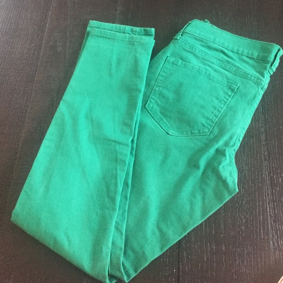 Kelly Green Super Skinny Rockstar Jeans