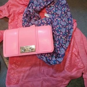 New Top with Scarf and Clutch.