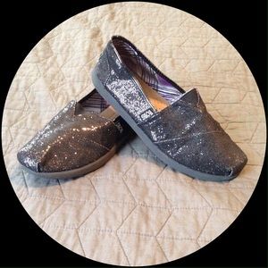 Bobs Black Sparkle Flats