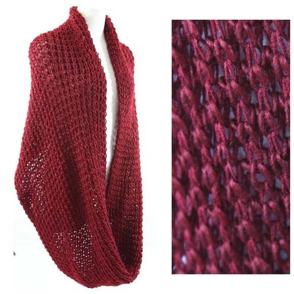 🎁 Chunky Soft Burgundy Red  Scarf - Picture 4 of 4