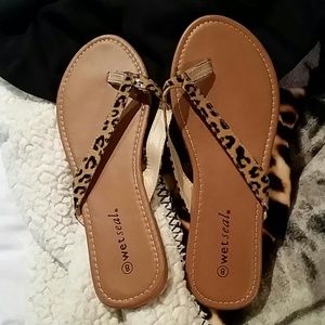 Wet seal cheetah sandals
