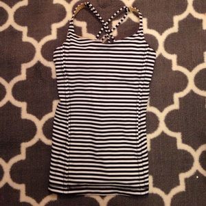 black&white stripe free to be tank: ALTERED STRAPS