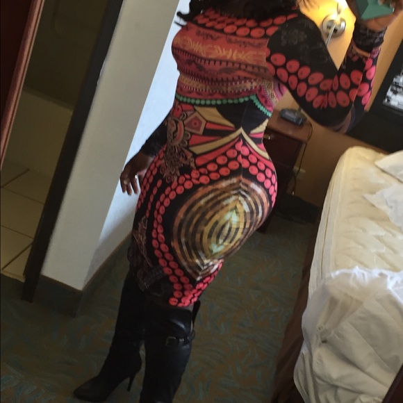 Sexy Multi-colored Bodycon Dress - Picture 2 of 2