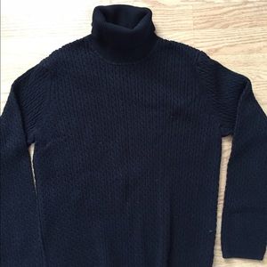 *FINAL SALE* Black turtleneck cable knit sweater