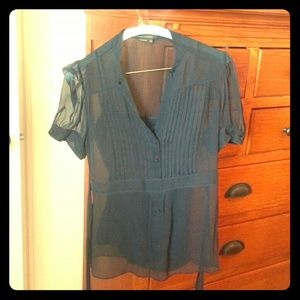 Navy blue silk blouse