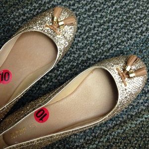 Glittery gold Sperrys!