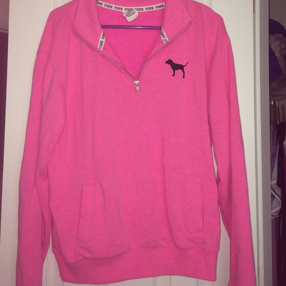 VS PINK half zip! Bright pink!