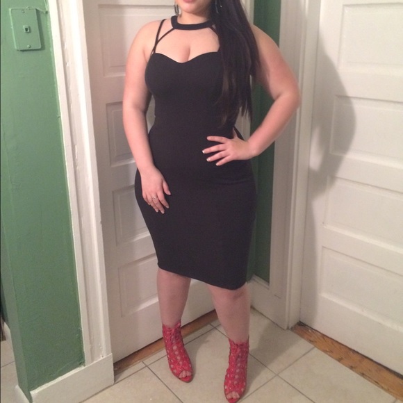 Classic black midi dress