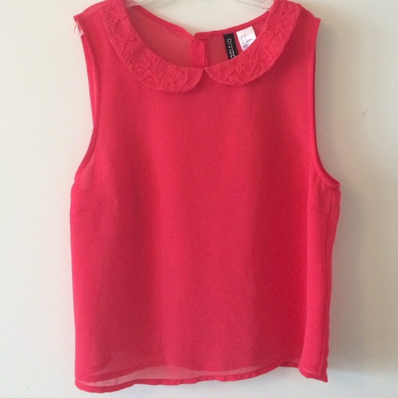 ❌bundled ❌Cropped sheer Peter Pan collar top - Picture 2 of 3