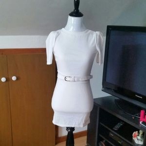 SOLD-- White Dress with Belt