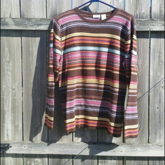 Vintage Colorful Sweater with Stripes