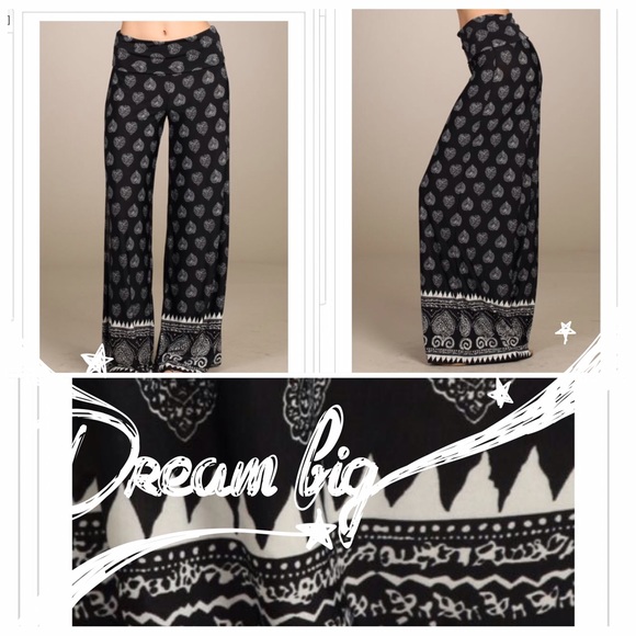 🌺HP 12/23, 11/14🌺BEAUTIFUL BLACK/WHITE PALAZZOS - Picture 3 of 3