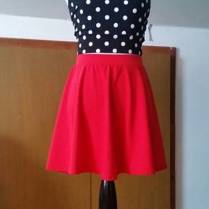 SOLD-- Red Skater Skirt