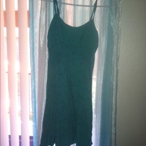 Very cute teal dress with little flowered pattern