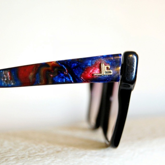 Vintage oversized red & blue metallic sunglasses - Picture 4 of 8