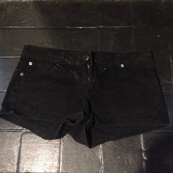 Black Denim Shorts - Picture 1 of 3